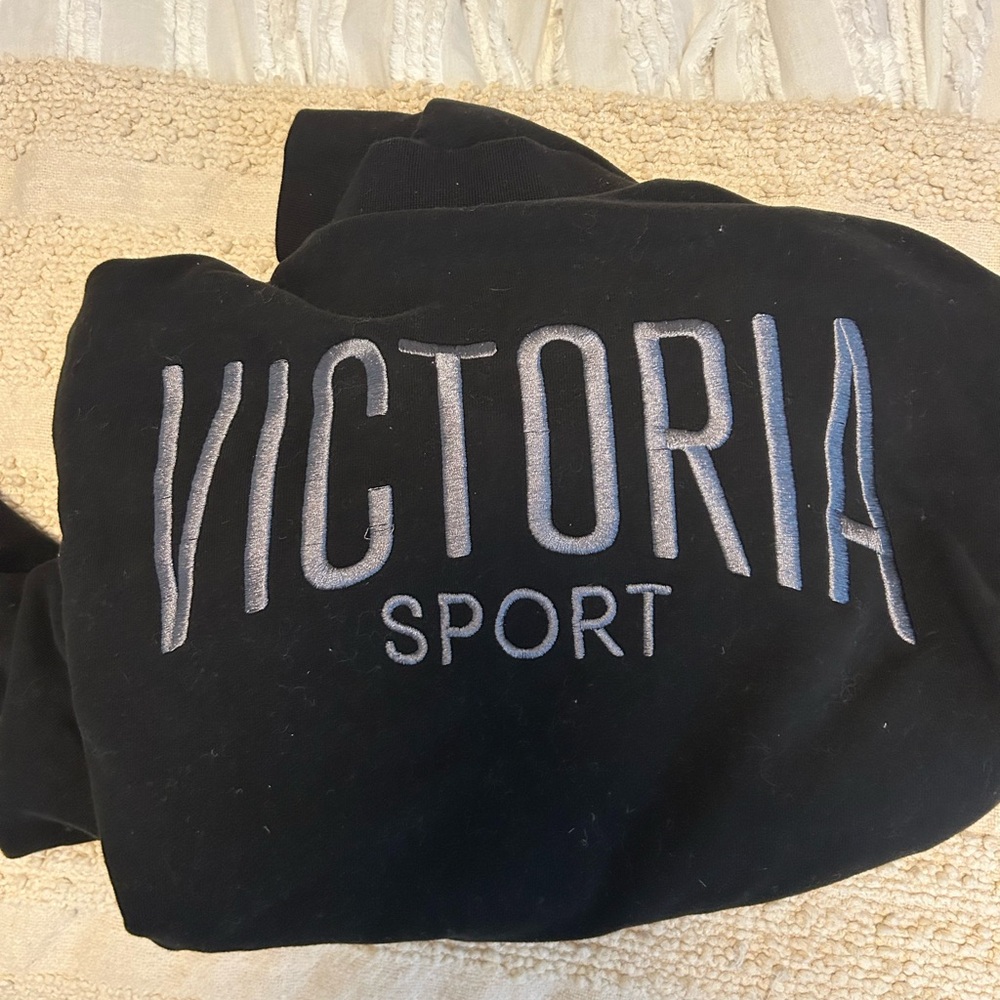 Victoria's Secret Sport Black Hoodie with Embroidered Logo